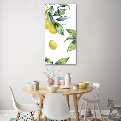 Verticaal glasschilderij Citroenen