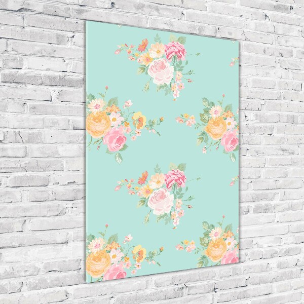 Verticale glasfoto Bloemen