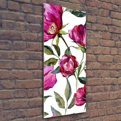 Verticale foto op glas Klaprozen