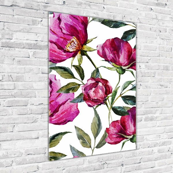 Verticale foto op glas Klaprozen