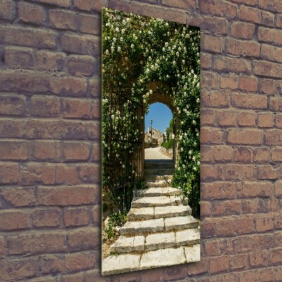 Verticale glasfoto Bloemenboog