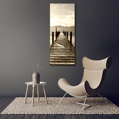 Verticale foto op glas Houten steiger