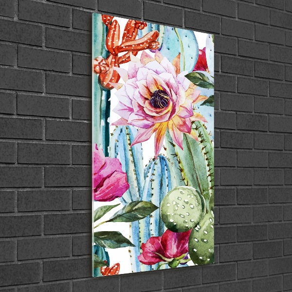 Verticale glasfoto Cactussen