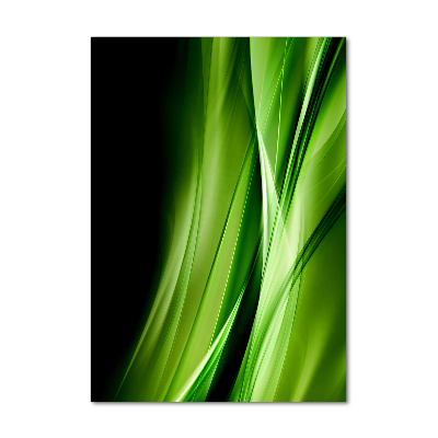 Verticale glasfoto Groene golven op de achtergrond