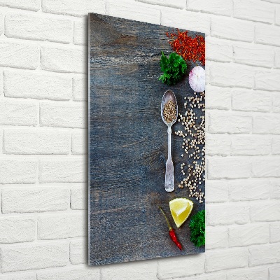 Foto obraz na szkle pionowy Przyprawy i zioła