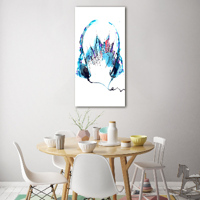 Verticale glasfoto Muziek van de stad