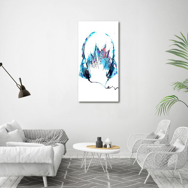 Verticale glasfoto Muziek van de stad