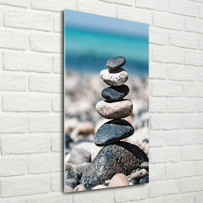 Verticale glasfoto Rotsachtig strand