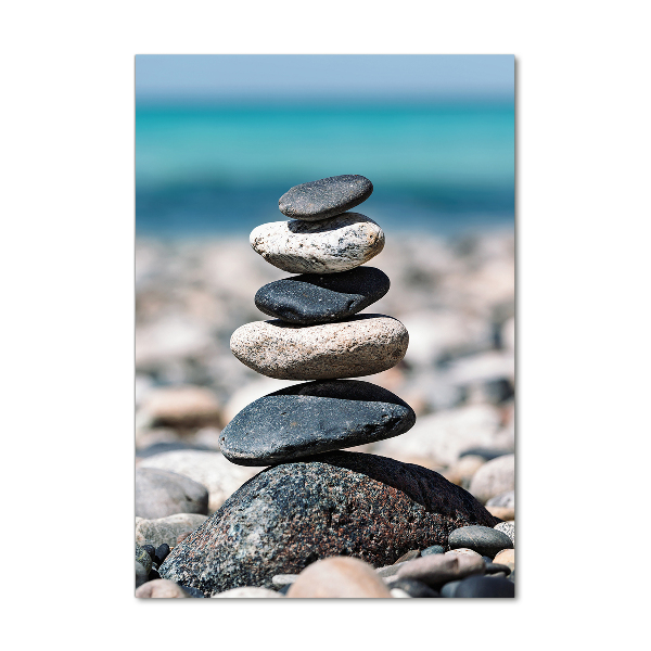 Verticale glasfoto Rotsachtig strand