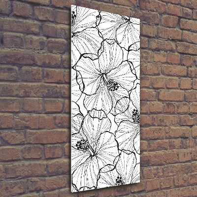 Verticaal glasschilderij Hibiscus