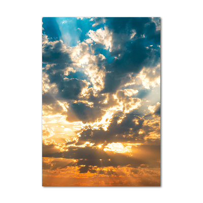 Verticale glasfoto Wolken aan de hemel