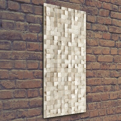 Verticale foto op glas Houten kubussen