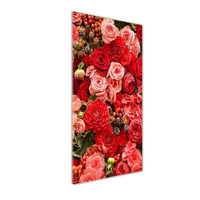 Verticale glasfoto Een boeket bloemen