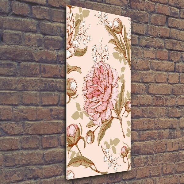 Verticale foto op glas Pioenrozen