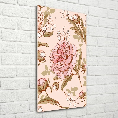 Verticale foto op glas Pioenrozen