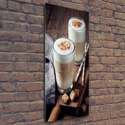 Verticaal glasschilderij Latte koffie