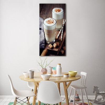 Verticaal glasschilderij Latte koffie