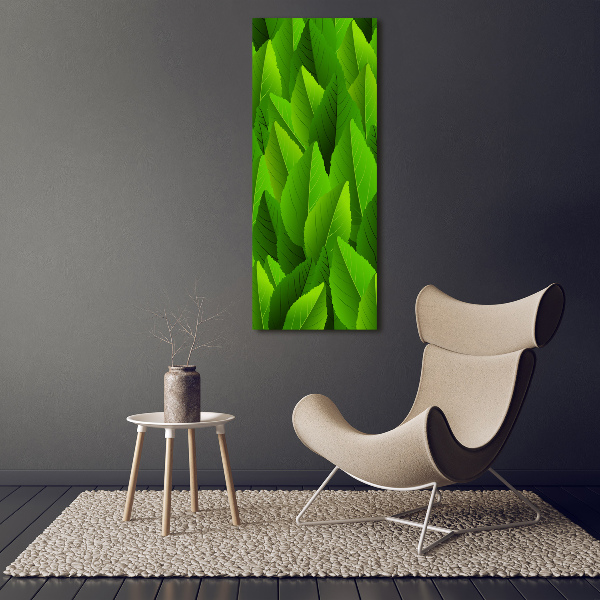 Verticale glasfoto Groene bladeren