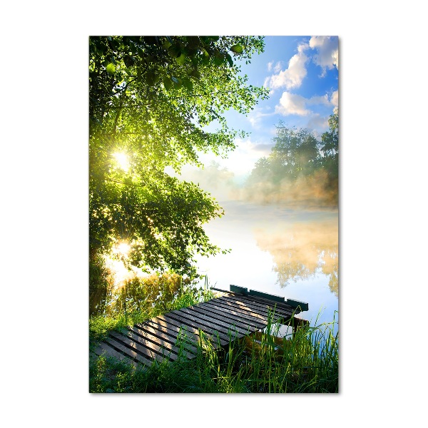 Verticaal glasschilderij Houten steiger