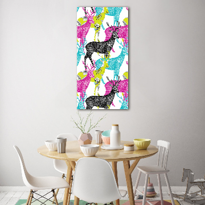 Verticale foto op glas Kleurrijke herten