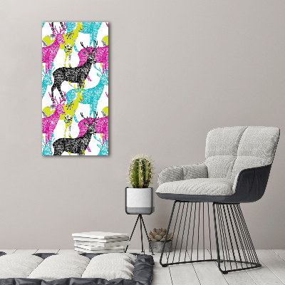 Foto obraz szklany pionowy Kolorowe jelenie