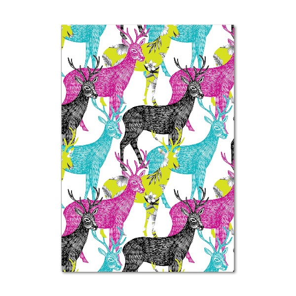 Verticale foto op glas Kleurrijke herten