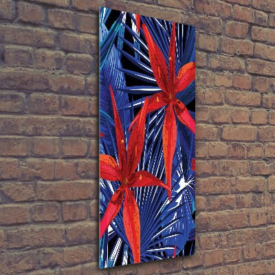 Verticale foto op glas Tropische bloemen