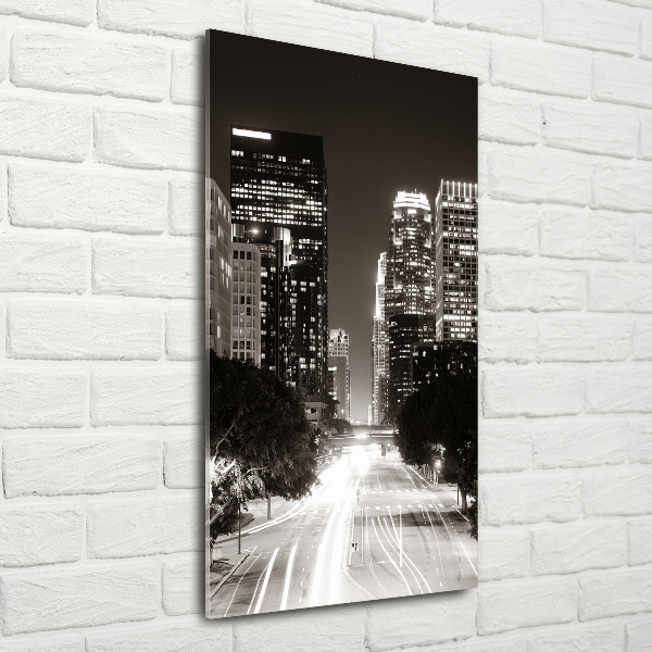 Verticale foto op glas Los Angeles 's nachts