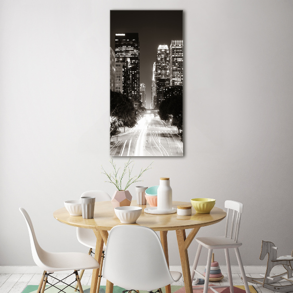 Verticale foto op glas Los Angeles 's nachts