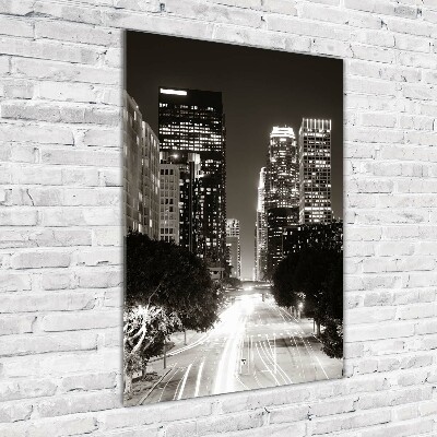 Verticale foto op glas Los Angeles 's nachts