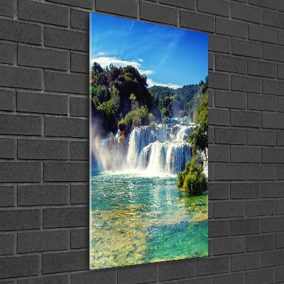 Verticale foto op glas Krka-waterval
