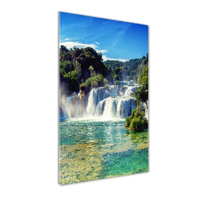 Verticale foto op glas Krka-waterval