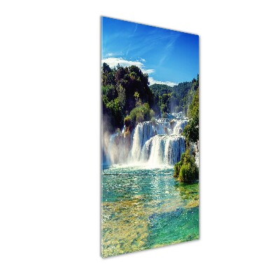 Verticale foto op glas Krka-waterval