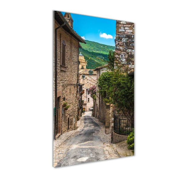 Verticale glasfoto Een charmante straat
