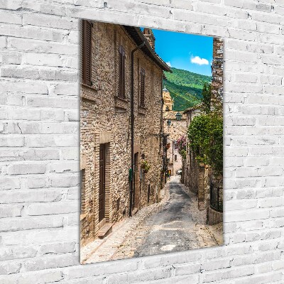Verticale glasfoto Een charmante straat