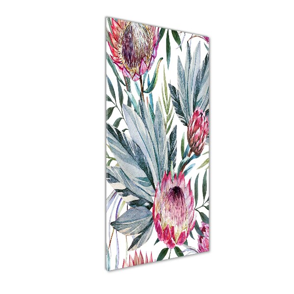 Nowoczesny szklany obraz ze zdjęcia pionowy Protea