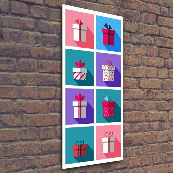 Verticaal glasschilderij Cadeaus