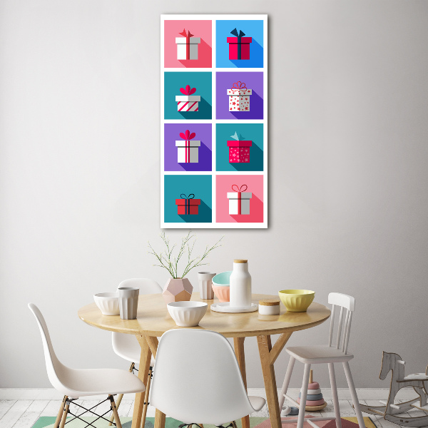 Verticaal glasschilderij Cadeaus