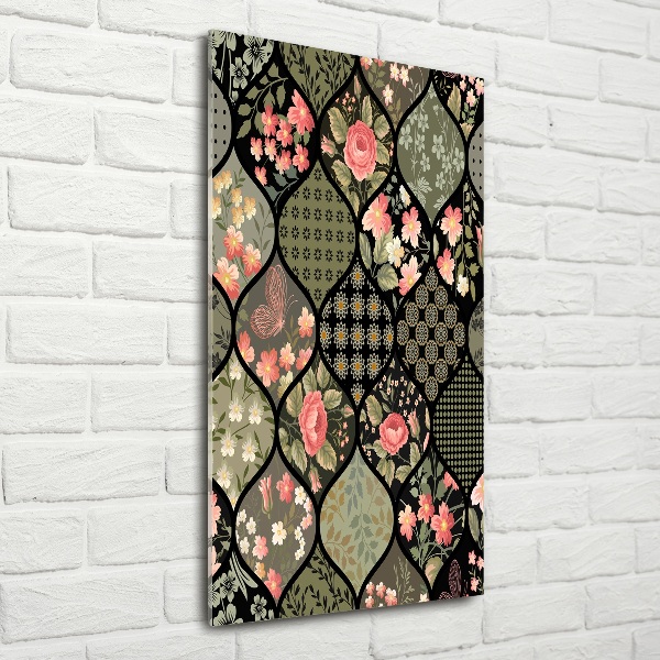 Foto obraz zdjęcie na szkle pionowy Kwiecisty wzór