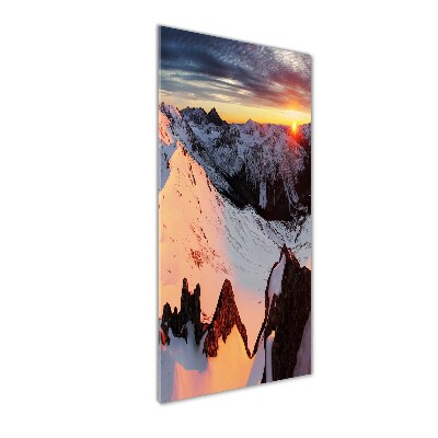 Verticale foto op glas Bergen in de winter