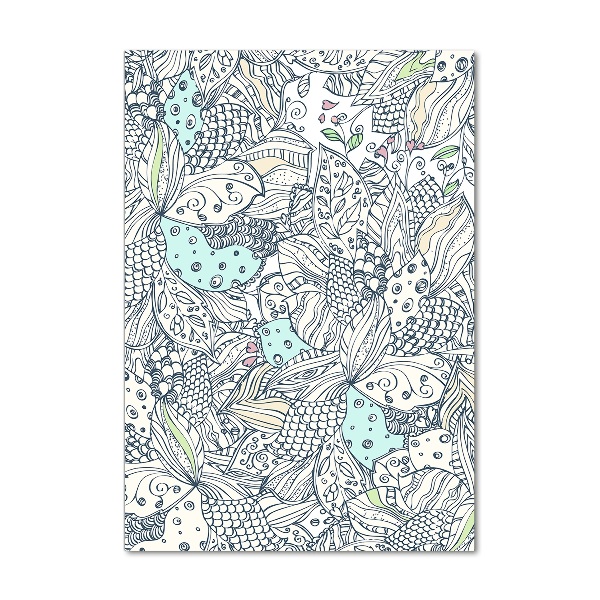 Verticale glasfoto Bloemenpatroon