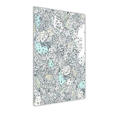 Verticale glasfoto Bloemenpatroon