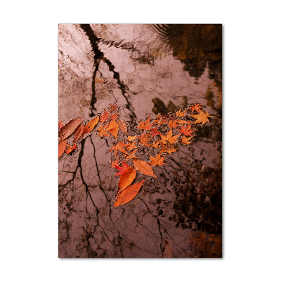 Verticale glasfoto Herfstbladeren
