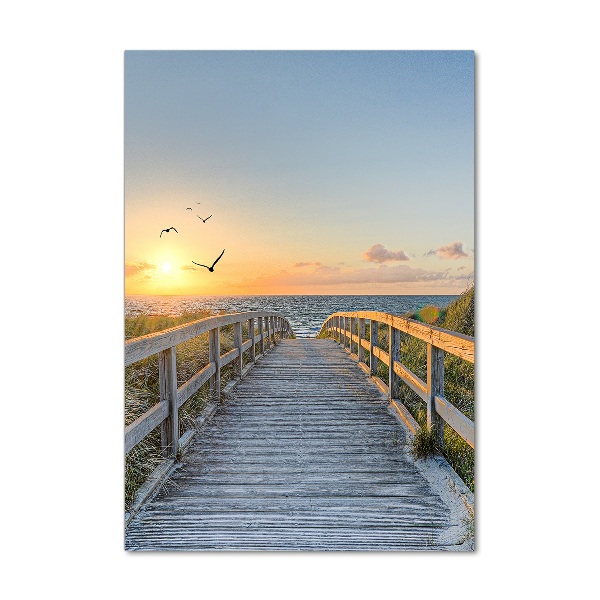 Verticale foto op glas Pad naar het strand