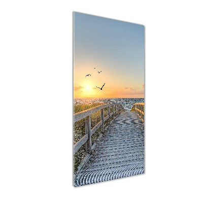 Verticale foto op glas Pad naar het strand