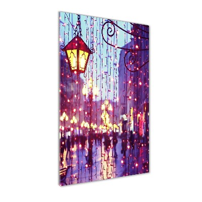 Verticaal glasschilderij Lichten in de stad