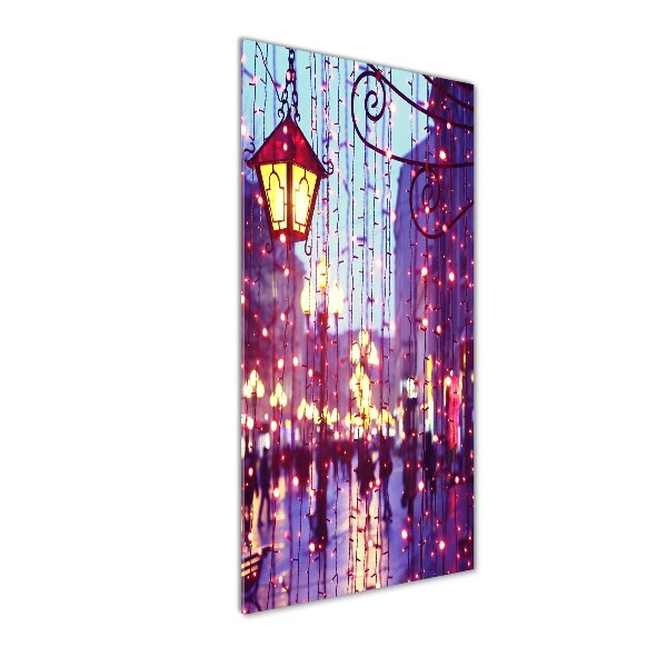 Verticaal glasschilderij Lichten in de stad