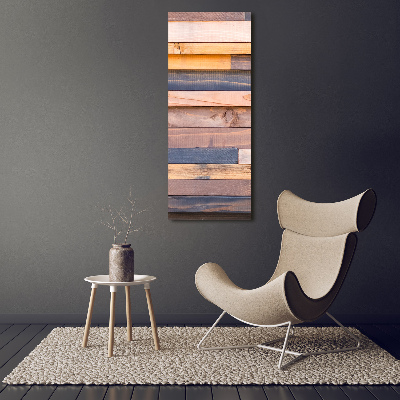 Verticale foto op glas Houten muur