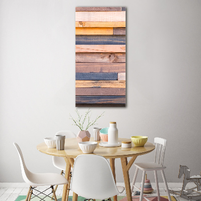 Verticale foto op glas Houten muur