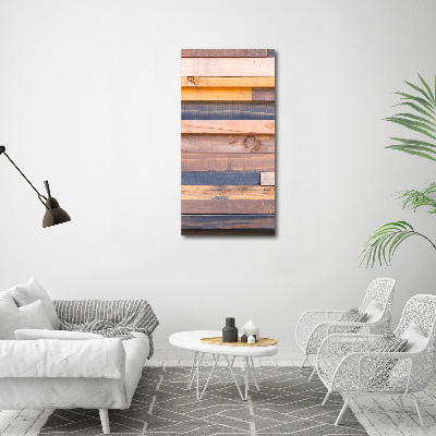 Verticale foto op glas Houten muur
